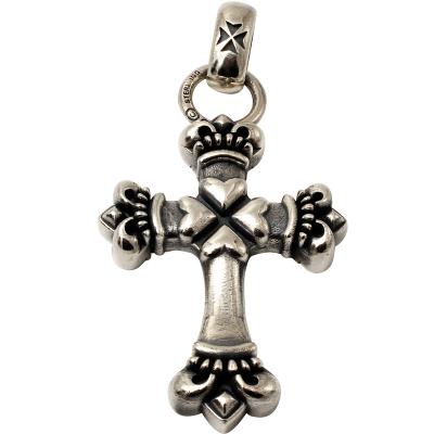 China Iced Out Goth Punk Hip Hop Style Classic Retro Fashion Custom Design Cross Pendant Mens Jewelry S925 Sterling Silver Crown Gothic Carved for sale