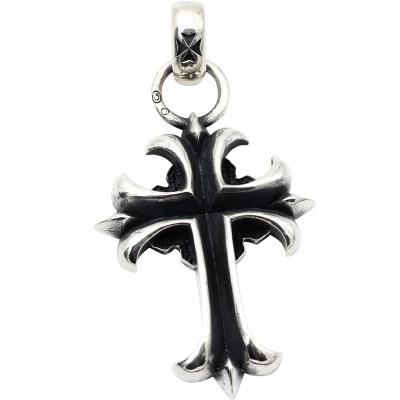 China Goth Punk Hip Hop Iced Out Classic Hip Hop Classic Mens Pendant 925 Sterling Silver Material Customizable High Quality Retro Style Cross Pendant for sale