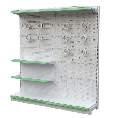 China Single / Double Sided Solid Mobile Slatwall Display With Hook Slatwall Supermarket Display Stands for sale