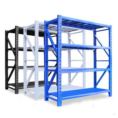 China Single Sided Custom Adjustable Heavy Duty Warehouse Racking Systems Iron Shelf Steel Storage Rack Medium Duty Storage Shelving for sale