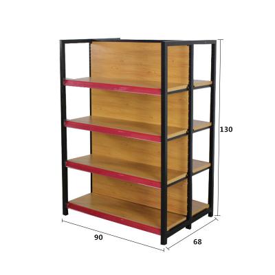 China Single Sided Wood Retail Store Supermarket Shelf Rack Trade Show Display Stand Store Shelving for sale