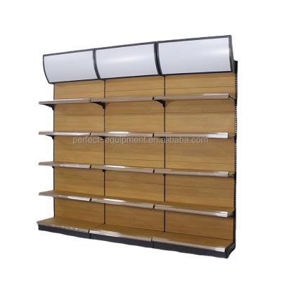 China Fashion Metal Single Sided Supermarket Shelves Rack Retail Store Equipment Racks Supermarket Supplies Show Racks for sale