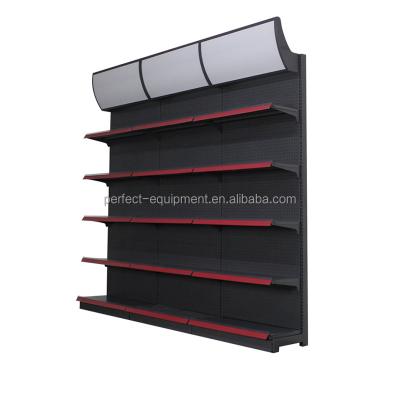 China Single Sided Heavy Duty Double Sided Deli Display Racks Convenience Store Shelf With Light for sale