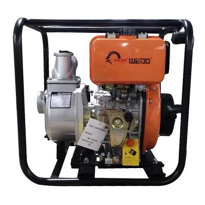 China Other WEDO 3 Inch Agriculture Big Flow 6hp 178F High Pressure Diesel Water Pump for sale