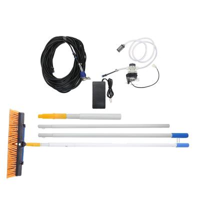 China Customization YUHAN Solar Panel Water Powered Brush Window Cleaner Telescopic Water Powered Pole Supplier Water Powered Window Cleaning Kit for sale