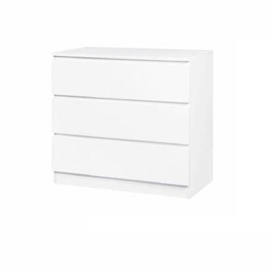 China Simple Wood Home Furniture 3 Drawer White Storage Cabinet For Bedroom for sale