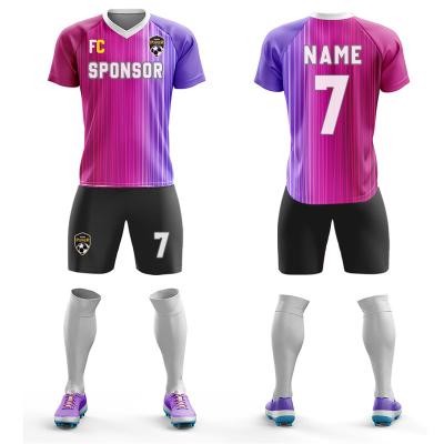 China High Quality Free Design Logo Custom Team Soccer Jersey Shirt Soccer Jersey Uniforms Sublimation Football Wear Sets for sale