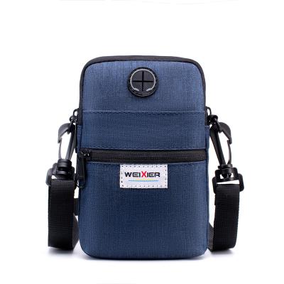 China Men Size Daily Used Outdoor Cell Phone Bags Canvas Casual Multifunctional Mini Small Shoulder Zipper Cross - Body Bag for sale