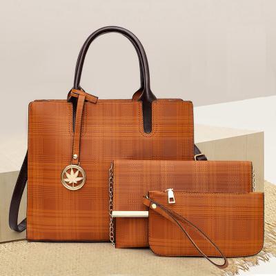 China Wholesale Fashion Lady's PU Leather Ladies Tote Messenger Shoulder Bags Cross Body Handbag Set for sale