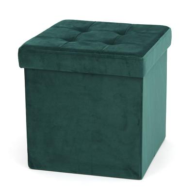 China Wholesale Foldable RTS Ottoman with Storage Velvet Stool Fitting for Folding Chairs Footstool for sale