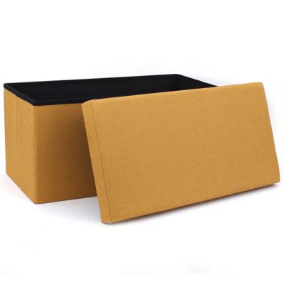 China Factory Wholesale Customized Modern Fake Storage Stool Foldable Canvas Folding Bench For Living Room for sale