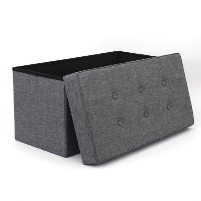 China Customized Wholesale High Quality Fabric Foot Rest Furniture Storage Chair Foldable Foldable MDF Long Stool For Home for sale