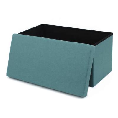 China RTS Foldable Fabric Storage Stool Rectangle Folding Living Room Stool for sale