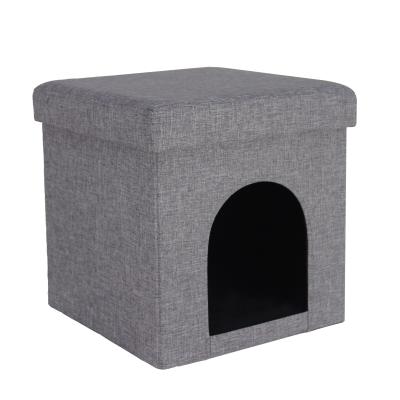 China Customized Foldable Ottoman Foldable Pet House Cloth Storage Stools Pet House Cloth Storage Seat Foldable Ottoman Stool for sale