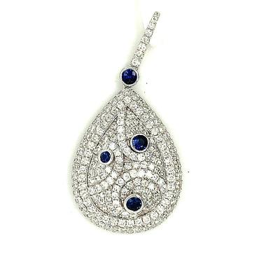 China The Other Design 18K Gold Women's Luxury Style Female Sapphire Jewelry Pendent Necklace Set New for sale