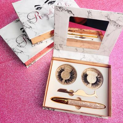 China Long natural mink eyelashes and eyelash packaging cases, eye lash seller with case lash case, custom box lashbook with mirror for sale