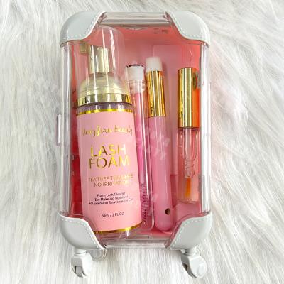 China Full Volume Private Label Rose Brush Lash Shampoo Set Eyelash Extension After Care Kit for sale