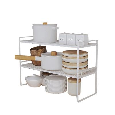 China Modern Simple Organizer Metal Storage Rack Holder for Kitchen Cupboard Buffet Multifunctional Dish Rack Organizer for sale