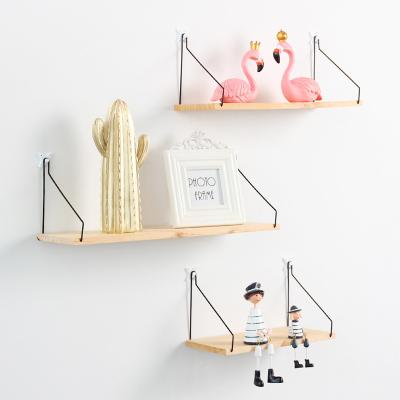 China Home Decorative Wall Mounted Simple Modern Simple Wood Bedroom Wall Mounted Dish Storage Rack Dish Rack Living Room Shelf Storage Dishes for sale