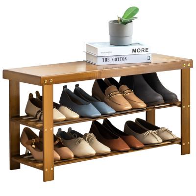 China Modern Shoes Rack Shelf Home Entryway Shoe Rack Stand Bench Organizer Bamboo Shoe Storage Shelf for sale