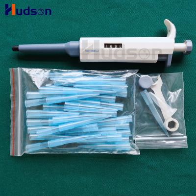 China PP Plastic Single Channel Digital Pipette Laboratory Variable Pipettor Adjustable Pipettor With 50pcs Pipette Tips for sale