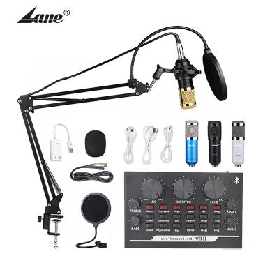 China Condenser Microphone + External Sound Card Live Recording Condenser Microphone Set Sound Card Set Alley V8s for sale