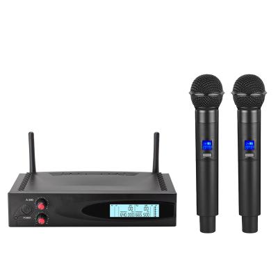 China E-Commerce Long Range 260ft 2X100 Coverage Channels High Sensitive Lapel Dynamic Two Way Radio UHF Wireless Microphone System for sale