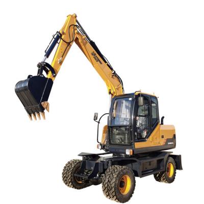 China Building material stores HOTSALE 75 7.5t 8t 9t 15t WHEEL EXCAVATOR 2021 NEW DESIGN WITH CE SHOVEL EXCAVATOR 4X4 grapple EXCAVATOR for sale