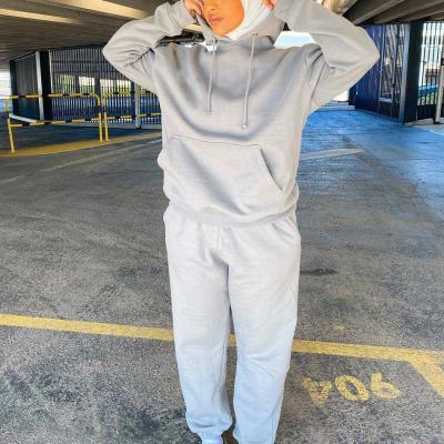 China Breathable Women 2 Pieces Custom Casual Sweatsuit Hoodie Pullover and Jogger Sweatpants Set for sale