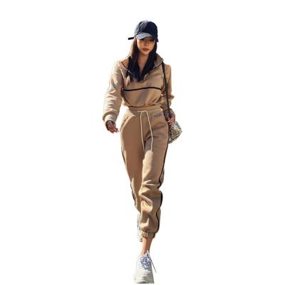 China 2021 QUICK DRY Women Joggers Sweatshirt And Pants Autumn Women Sports 2 Pieces Set Clothing for sale