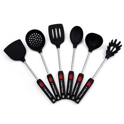 China Viable Us Wholesale 6pcs Utensils Stainless Steel Kitchen Utensil Set Silicone Kitchen Utensils Stainless Steel Cooking Tool for sale