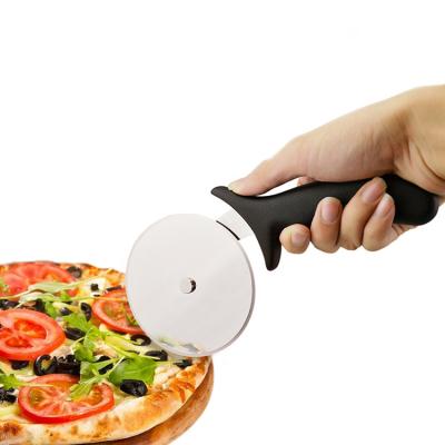 China Amazon Stored Hot Round Cycle Pizza Roller Slicer Knife Stainless Steel Pizza Cutter Wheel With Plastic Handle for sale