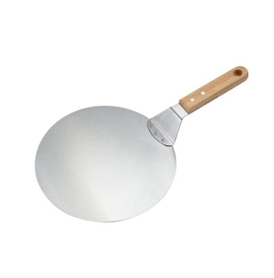 China Factory direct sale stainless steel viable wooden round shovel shovel pizza handle baking tools for sale