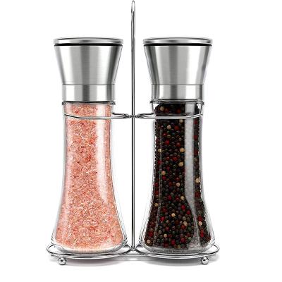 China Viable Factory Produced Wholesale Glass Jar Pepper Salt and Pepper Grinder and Salt Set Grinder for sale