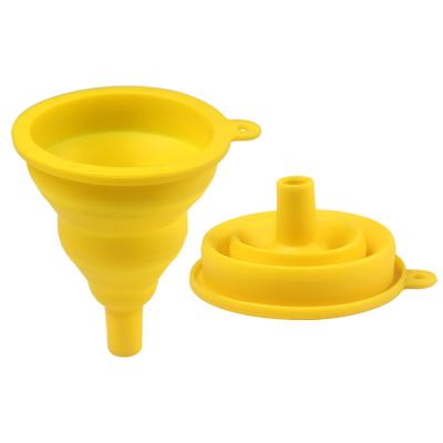 China Kitchen Instrument Food Grade Collapsible Funnel Large Size Silicone Stocked Collapsible Funnel For Liquid Transfer for sale