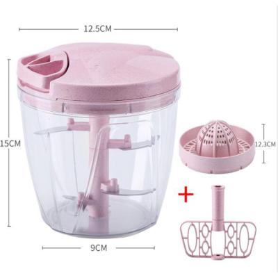 China New Viable Multifunctional 3 In1 Pull Vegetable Chopper Manual Food Chopper Processor Meat Grinder Pulling Slicer Beater Items for sale