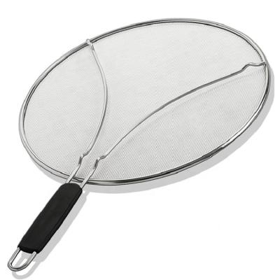 China Amazon Hot Stocked Kitchen Gadgets Good Selling Stainless Steel Mesh Grease Splatter Screen For Frying Pan for sale