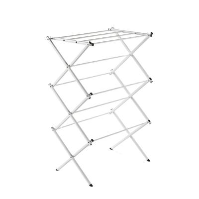 China Flat Folds For Easy Storage 3 Tier Laundry Airer Clothes Dryer Metal Laundry Drying Rack Indoor Outdoor Towels Clothes Hangs Drying Rack for sale