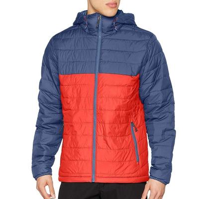 China Sustainable men's padded jacket - quilted body and softshell hood, side panels and sleeves for sale