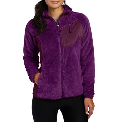 China 2021 Newest Women Windproof Double Plush Breathable Plush Full Zipper Jacket for sale