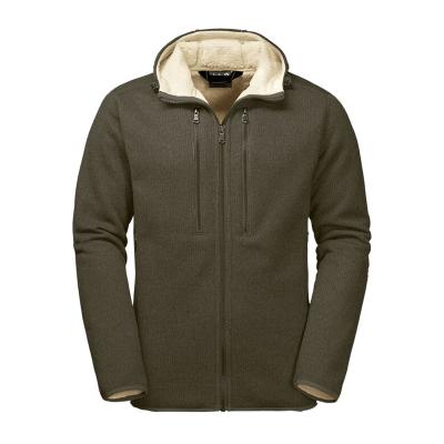 China Custom Winter Mens Breathable Anorak Knitted Fleece Jacket With Sherpa Lining Jacket for sale