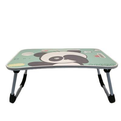 China Foldable MDF Laptop Table Notebook Lazy Folding Stand with Cup Holder and Handle for Bed for sale