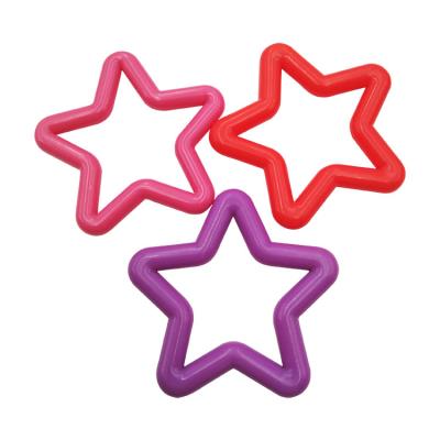 China Star Shaped (Eco-friendly) ABS Early Education Prop Toys POM Plush Toy Plastic Rings Cheap Toys 58mm for sale