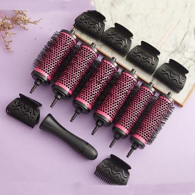 China Home 6 Pcs Aluminum And Copper Head Oil Brush Hair Styling Curly Hair Comb Shunfa Hairdressing Comb for sale