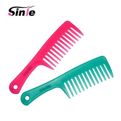 China Wholesale Custom Logo Wide Tooth Comb Plastic Flat Comb Cheap Detangling Massage for sale