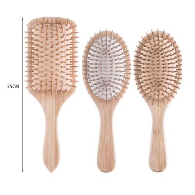 China Eco-friendly Biodegradable Massage Health Care Tools Wide Tooth Scalp Products Natural Bamboo Massage Comb Hair Brush for sale