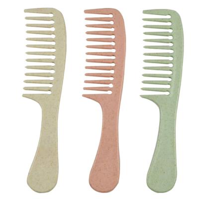 China Custom Logo Massage Hair Comb Promotion Wheat Straw Pocket Comb Personalized Pocket Biodegradable Straw Flat Comb for sale