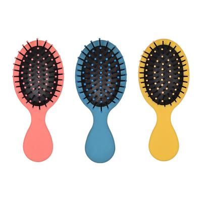 China Custom Kids Nylon Pins Mini Rubber Detangling Hair Brush Small Detangler Hairbrush Kid Baby Brush Wet Travel For Natural Hair for sale