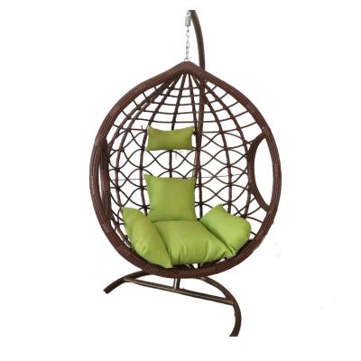 China 2021 Modern best selling wicker leisure rattan egg swing chair hanging from the garden for sale