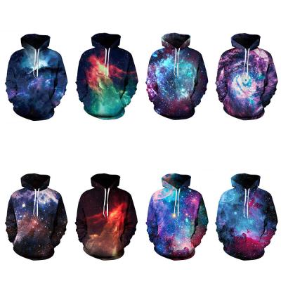 China Galaxy Unisex Realistic Pullover Anti-wrinkle 3D Printing Hooded Sweatshirt Hoodies With Big Pockets for sale